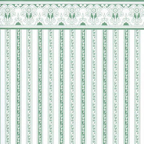 Dollhouse Miniature Wallpaper: Regency, Green Stripe
